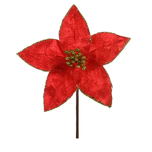 Bico Papagaio Aveludado Vermelho com Glitter Dourado 23cm