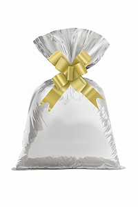 Saco Para Presente Liso Prata 25x37 | 50 Unidades