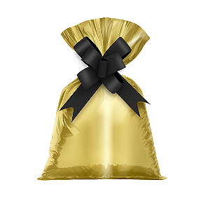 Saco Para Presente Liso Ouro 25x37 | 50 Unidades