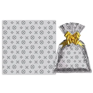 Saco Para Presente Metalizado Silver Prata 35X53CM | 50 Unidades