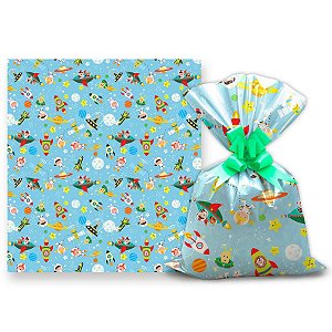 Saco Para Presente Metalizado Space 45X59CM | 50 Unidades
