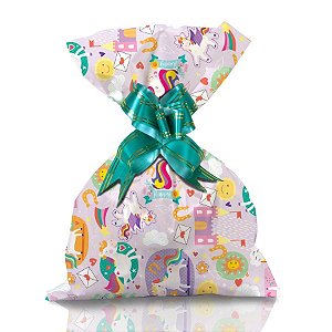 Saco Para Presente Perolado Unicornios Baby 45X59CM | 50 Unidades