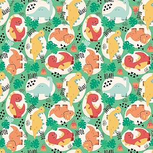 Saco para Presente Perolado Dino Fun Colorido 50x70CM | 25 Unidades