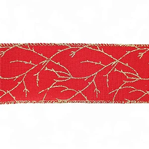 Fita Natalina Vermelha Galho 6,3CM x 4,57M