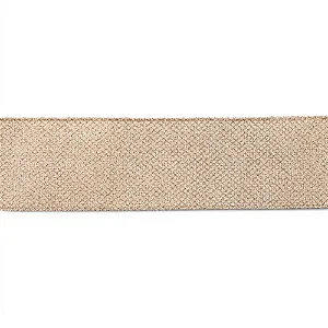 Fita Natalina Nude Glitter Ouro Linhas Cruzadas 6,3CM x 4,57M