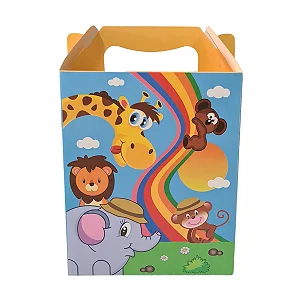 Caixa Presente Maleta Turma Bichos 21x26x7,5 Estampa Infantil com 10 unidades M3