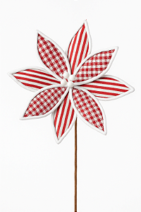 Bico de Papagaio Pick Candy Xadrez Listrado Vermelho/Branco 31CM
