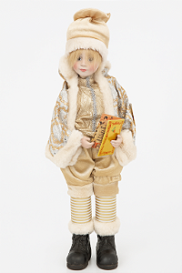 Bonecos Crianças Natalina Musical 42CM | 2 Unidades