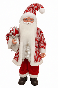 Papai Noel Vermelho/Prata 50CM