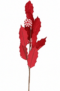 Galho Pick Folhas de Bengala Vermelho 85CM