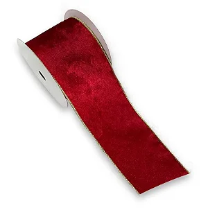 Fita de Natal 100mm Vermelho e Ouro 9,14mts