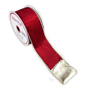 Fita de Natal 63mm Dupla Face Vermelho 9,14 Metros