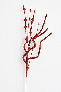 Galho Complemento Espiral Glitter 78CM ( Vermelho )