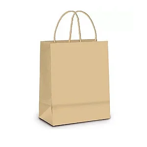 Sacola De Papel Kraft 30,5-x-11,5-x-38 CM - Pacote C/ 20 Unidades