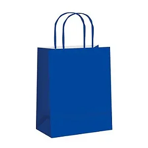 Sacola de Papel Azul Escuro 25x31x10 CM - 10 Unidades