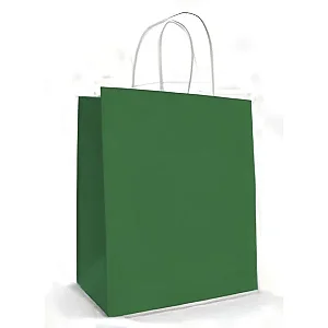 Sacola de Papel Verde Escuro 25x31x10CM - 10 Unidades