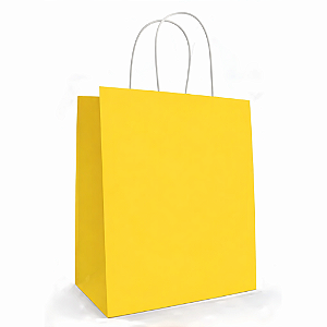 Sacola de Papel Amarela 33x31x10CM - 10 Unidades