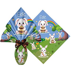 Páscoa Pratic 34X34CM Bosque do Coelho Azul | 25 Unidades