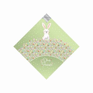 Saco Para Ovo de Páscoa Pratik Metalizado Doce Jardim 35cmx35cm 25 Folhas Verde Chá