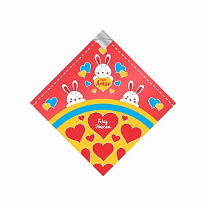 Saco Para Ovo de Páscoa Pratik Metalizado Com Amor 35cmx35cm 25fls Vermelho