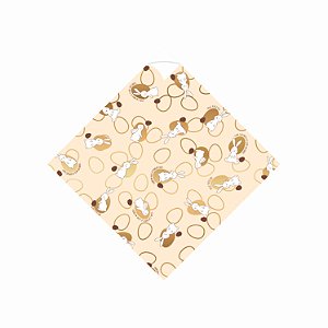 Saco Para Ovo de Páscoa Pratik Perolado Carinho e Docinho 35cmx35cm 25fls Barbante