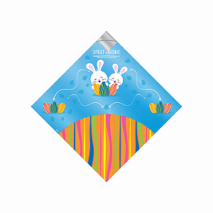 Saco Para Ovo de Páscoa Pratik Metalizado Caça aos Ovos Azul 35X35CM | 25 Unidades