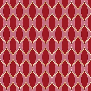 Saco Para Presente Metal Waves Vermelho E Ouro 35X54CM - 50 Unidades
