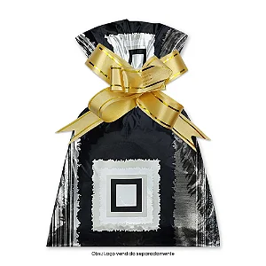 Saco para Presente 20x29CM Diamante Preto - 50 Unidades