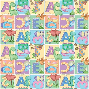 Saco Para Presente Perol Abc Dino Colorido 30X44CM - 50 Unidades