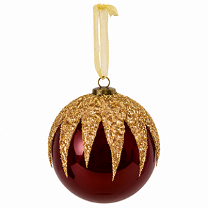 Bolas Natalinas Bordô com Glitter