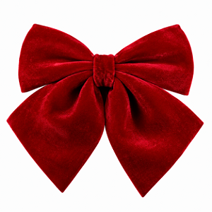 Laço Natalino de Veludo Vermelho – 25 cm