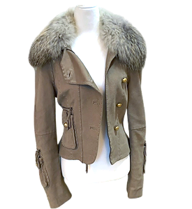 Jaqueta couro Feminina - Fendi Original