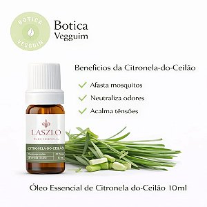 Óleo Essencial Citronela-do-Ceilão GT Brasil 10 ml