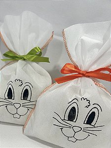 Saquinho TNT Coelho da Pascoa - 20 unidades