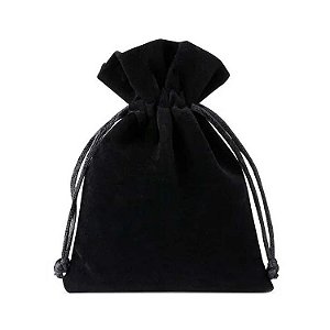 Saquinho de Veludo Preto 10x15cm - Pct c/ 50