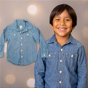Camisa Jeans BabyGAP com bolsos