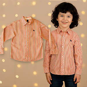 Camisa Um mais Um Listrada Rosa