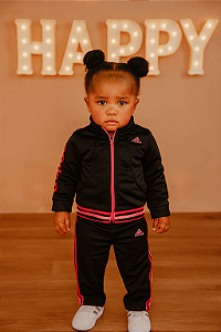 Conjunto Adidas Cinza com Rosa