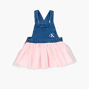 Jardineira Jeans com Tule Calvin Klein (24 meses)