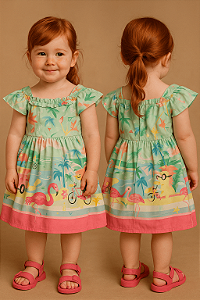 Vestido Infantil Temático Praia – Mon Sucré