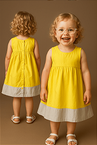 Vestido Petit Bateau Amarelo – Tamanho 18 meses
