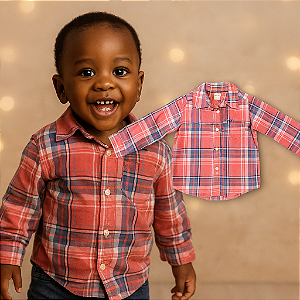 Camisa Bebê Carter's Xadrez Vermelha
