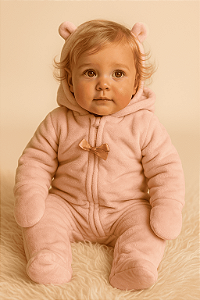 Macacão Wippette de urso rosa