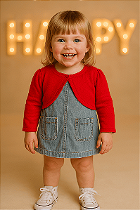 Bolero Noruega Baby Vermelho