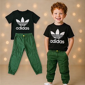 Calça Cargo Verde Um mais Um