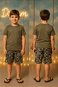 Bermuda Estampa Tropical Reserva Mini (10 anos)