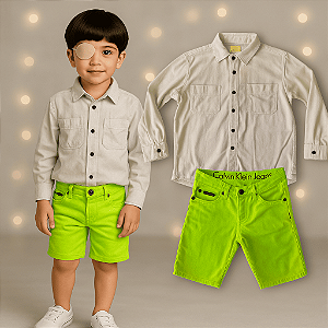 Bermuda Jeans Verde Calvin Klein (4 anos)