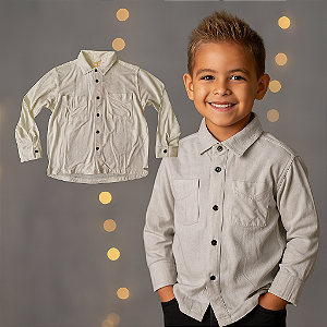 Camisa Branca com bolsos Green (6 anos)