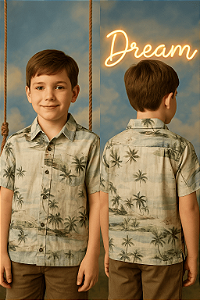 Camisa Estampa Praia Green (10 anos)