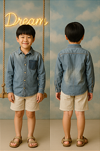 Camisa Jeans Zara Kids (9 a 10 anos)